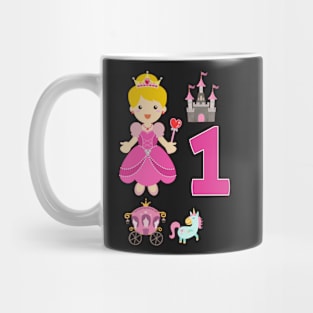 First Birthday Princess Castle Unicorn Carriage Mug